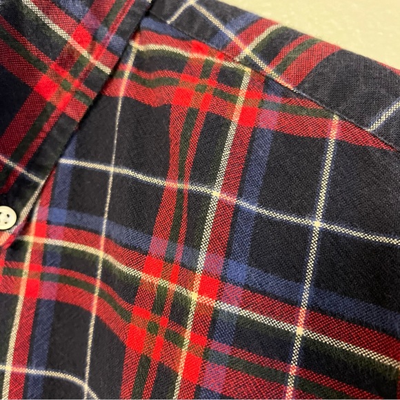 Ralph Lauren Mens Classic Fit Red Blue Plaid Long Sleeve Cotton Button Down L - Picture 3 of 12